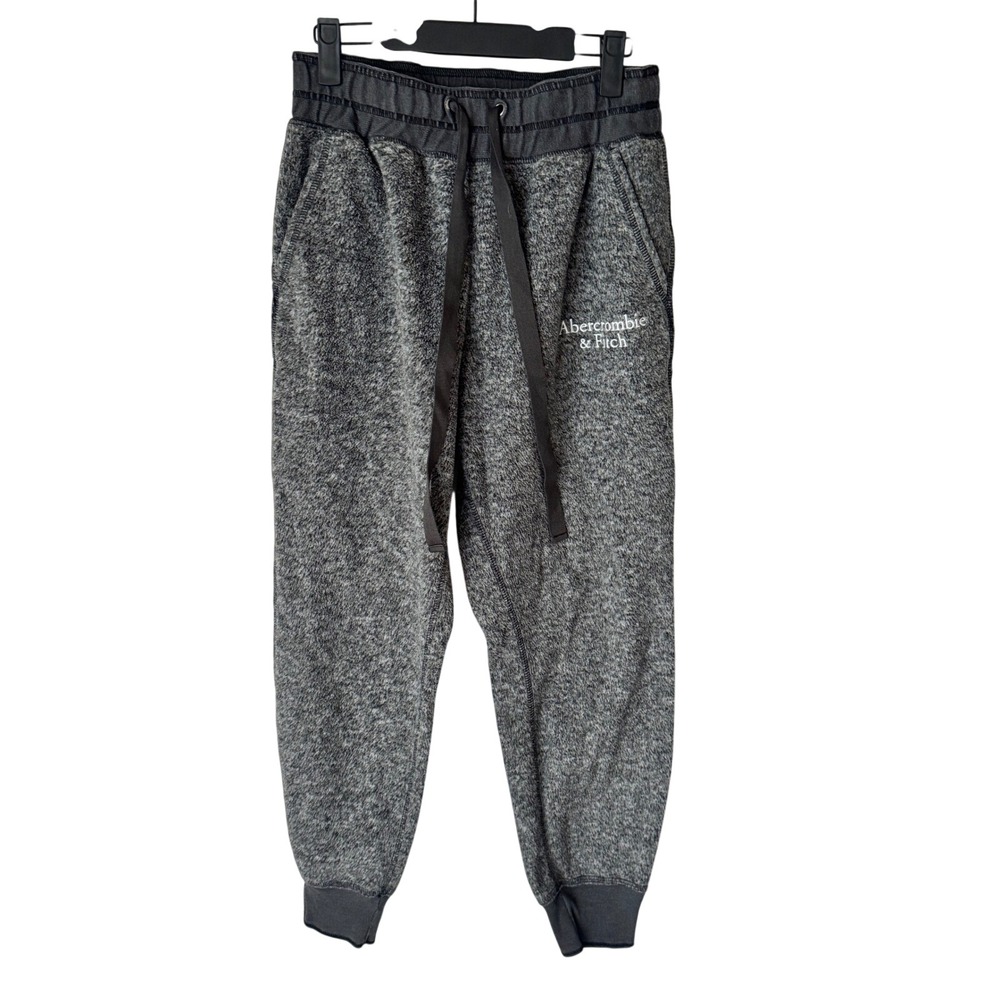 Abercrombie & Fitch Mens Charcoal Grey Marl Fleece Jogger Sweatpants Size M